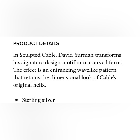 *SOLD*  David Yurman Cable Hoop Earrings - Picture 3 of 3